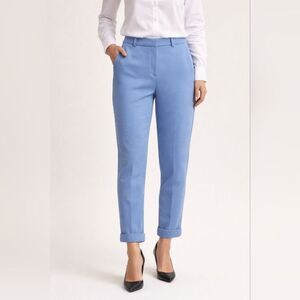 Ann Taylor Eva Fit High Rise Ankle Pants Size 8 Blue Career Office Spring